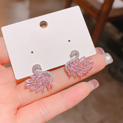 Ella Earrings - Zircon Swan Studs