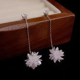 Exquisite White Snowflake Tassel Earrings