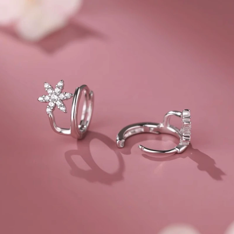 Close-up detail of the sparkling zircons and plating on the Baroque Pearl Earrings