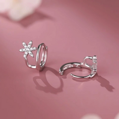 Close-up detail of the sparkling zircons and plating on the Baroque Pearl Earrings