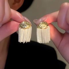 14K Gold-Plated Luxury Decorative Tassel Earrings - elegant Decorative Tassel Earrings