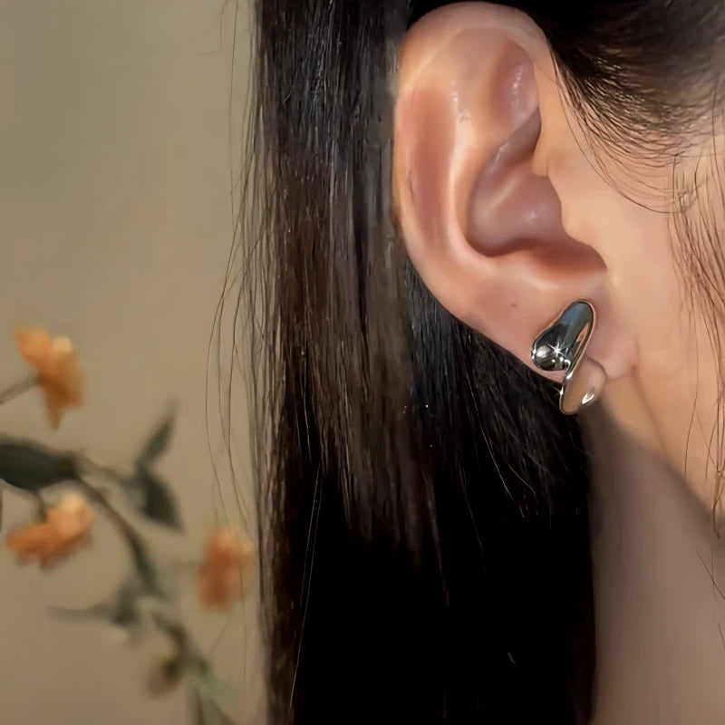 14K Gold-Pated Twisted Irregular Stud Earrings - elegant gold stud earrings