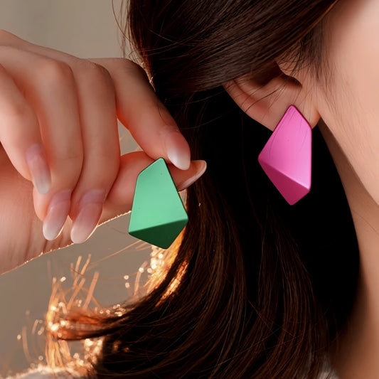 14K Gold-Plated 2025 Elegant Contrasting Geometric Earrings - elegant gold geometric earrings