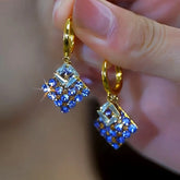 14K Gold-Plated 2025 Elegant Zircon Purple Diamond Earrings - elegant purple diamond earrings
