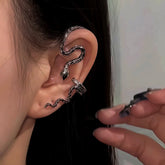 14K Gold-Plated 2025 Snake Ear Cuffs ( 1 Pair ) - elegant silver snake ear cuff