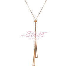 Detailed view of the 14K Gold-Plated Adjustable Triangle Necklace chain and pendant