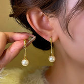 14K Gold-Plated Bead Tassel Earrings - elegant gold tassel earrings