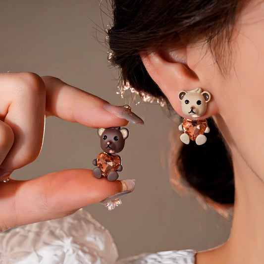 14K Gold-Plated Beart In Love Heart Earrings - elegant silver heart earrings