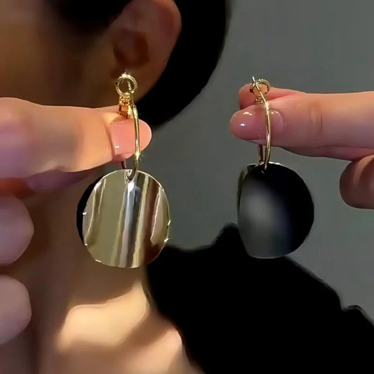 14K Gold-Plated Black And White Tassel Earrings - elegant gold tassel earrings