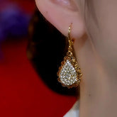 14K Gold-Plated Bling Diamond Earrings - elegant Bling Diamond Earrings
