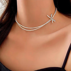 14K Gold-Plated Bow Pearl Clavicle Necklaces - beautiful Bow Pearl Necklace