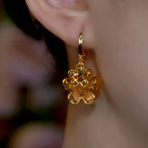 14K Gold-Plated Brown Crystal Earrings - elegant Brown Crystal Earrings