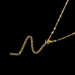 Detailed view of the 14K Gold-Plated Brown Diamond Leaf Pendant Necklace chain and pendant