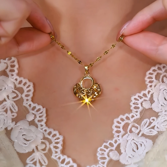 14K Gold-Plated Brown Diamond Pendant Necklace - beautiful Diamond Pendant Necklace