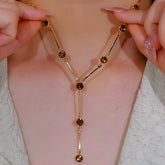 14K Gold-Plated Brown Zircon Necklace - beautiful Brown Zircon Necklace