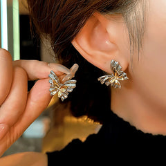 14K Gold-Plated Butterfly Earrings - elegant Butterfly Earrings