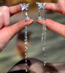 Close-up detail of the sparkling zircons and plating on the Tassel Ear Cuffs