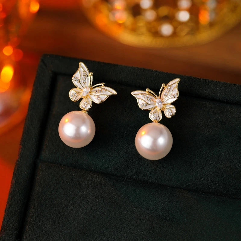 Perfect Butterfly Pearl Earrings for adding glamour to any outfit