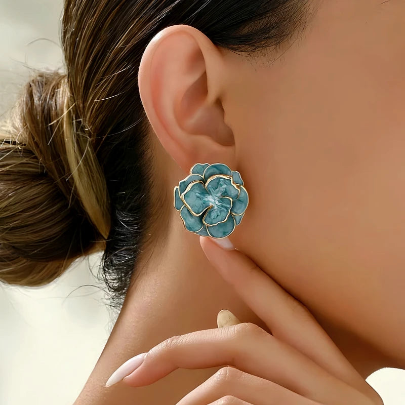 Styling the Camellia Flower Studs for a chic and modern look