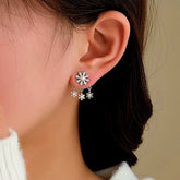 14K Gold-Plated Chiristmas Snowflake Jacket Earrings - elegant Snowflake Jacket Earrings