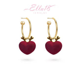 14K Gold-Plated Christmas Deer Heart Earrings - elegant Deer Heart Earrings