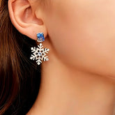 14K Gold-Plated Christmas Diamond-Studded Ice And Snow Zircon Earrings - elegant Ice Zircon Earrings