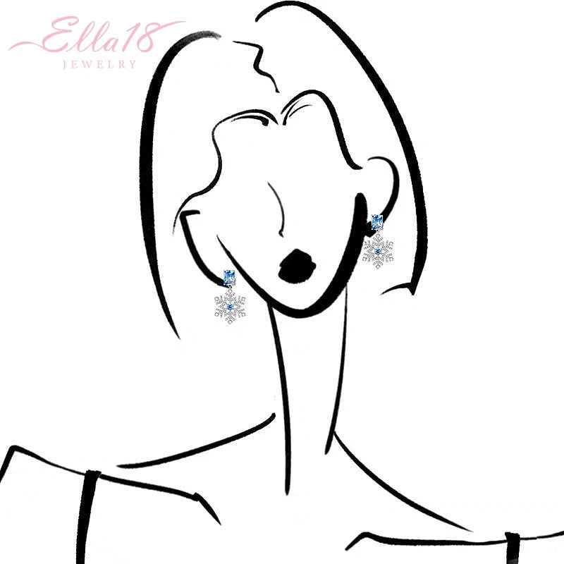 Angled view of the 14K Gold-Plated Christmas Diamond-Studded Ice And Snow Zircon Earrings