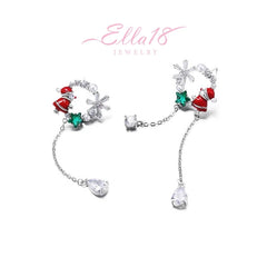 Detailed view of the sparkling accents on the Santa Tassel Earrings