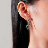 14K Gold-Plated Christmas Stocking Zircon Snowflake Earrings - elegant Christmas Stocking Earrings