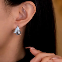 Close-up detail of the sparkling zircons and plating on the Rotating Snowflake Studs