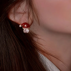 14K Gold-Plated Christmas Zircon Hat Earrings - elegant Zircon Hat Earrings