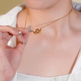 14K Gold-Plated Couple Swan Necklace - beautiful Couple Swan Necklace