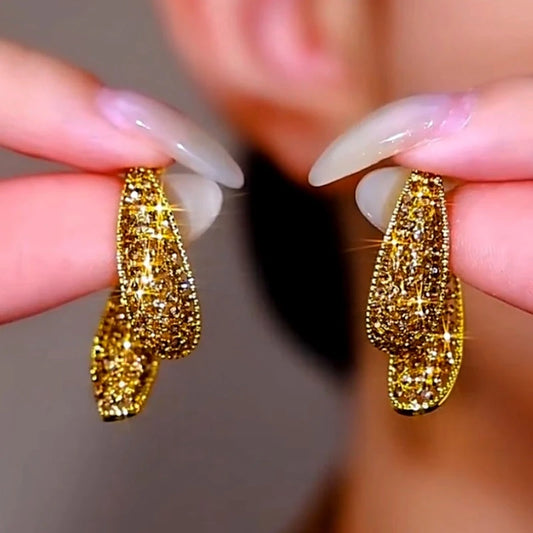 14K Gold-Plated Cross Earrings - elegant Golden Cross Earrings