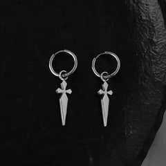 Close-up detail of the sparkling zircons and plating on the Silver Cross Earrings