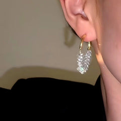 Close-up detail of the sparkling zircons and plating on the Crystal Beaded Earrings