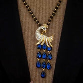 14K Gold-Plated Crystal Peacock Sweater Necklace - beautiful Peacock Sweater Necklace