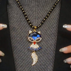 14K Gold-Plated Cute Smart Girl Fox Necklace - beautiful Smart Fox Necklace
