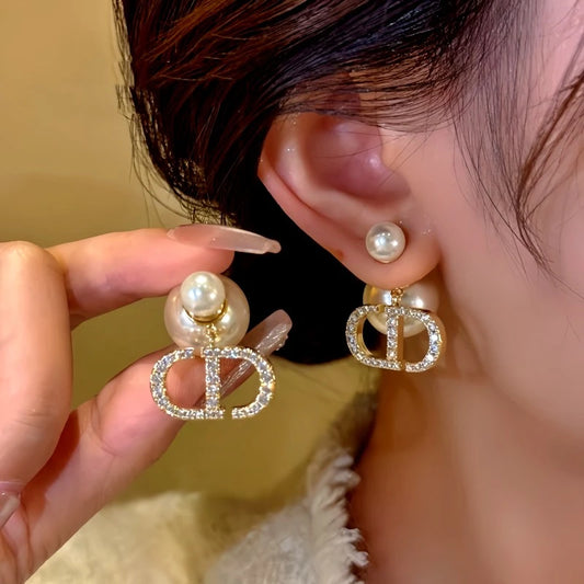 14K Gold-Plated Daimond Bead Jacket Earrings - elegant Bead Jacket Earrings