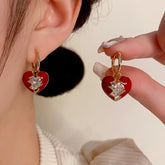 14K Gold-Plated Diamond Broken Heart Earrings - elegant Broken Heart Earrings