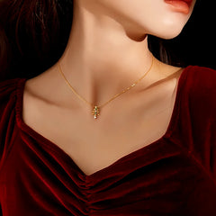 Close-up of the pendant and clasp on the Diamond Christmas Tree Necklace