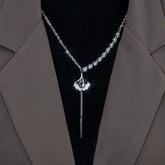 14K Gold-Plated Diamond Crystal Ginkgo Leaf Necklace - beautiful Ginkgo Leaf Necklace