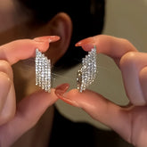 14K Gold-Plated Diamond Earrings - elegant Silver Diamond Earrings