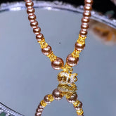 14K Gold-Plated Diamond Lucky Bag Pearl Necklaces - beautiful Lucky Bag Necklace