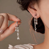 14K Gold-Plated Double-Layer Zircon Star Tassel Earrings - elegant Star Tassel Earrings