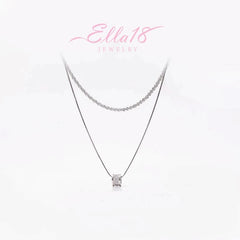 Close-up of the pendant and clasp on the Double-Layered Chain Necklace