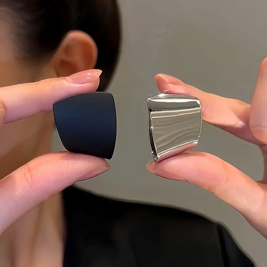 14K Gold-Plated Double-Sided Contrasting Earrings - elegant Double-Sided Earrings