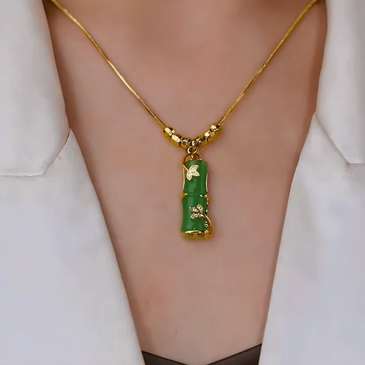 14K Gold-Plated Elegant Bamboo Necklace - beautiful Bamboo Necklace