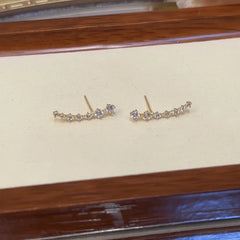 Angled view of the 14K Gold-Plated Elegant Big Dipper Zircon Earrings