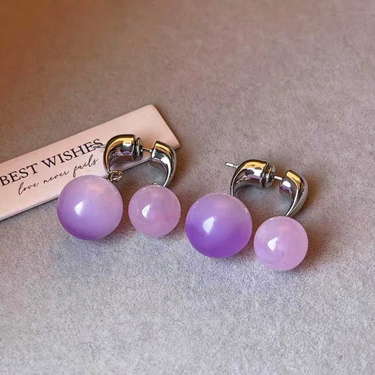 14K Gold-Plated Elegant Cat's Eye Ball Cross Earrings - elegant Cross Earrings