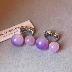 14K Gold-Plated Elegant Cat's Eye Ball Cross Earrings - elegant Cross Earrings